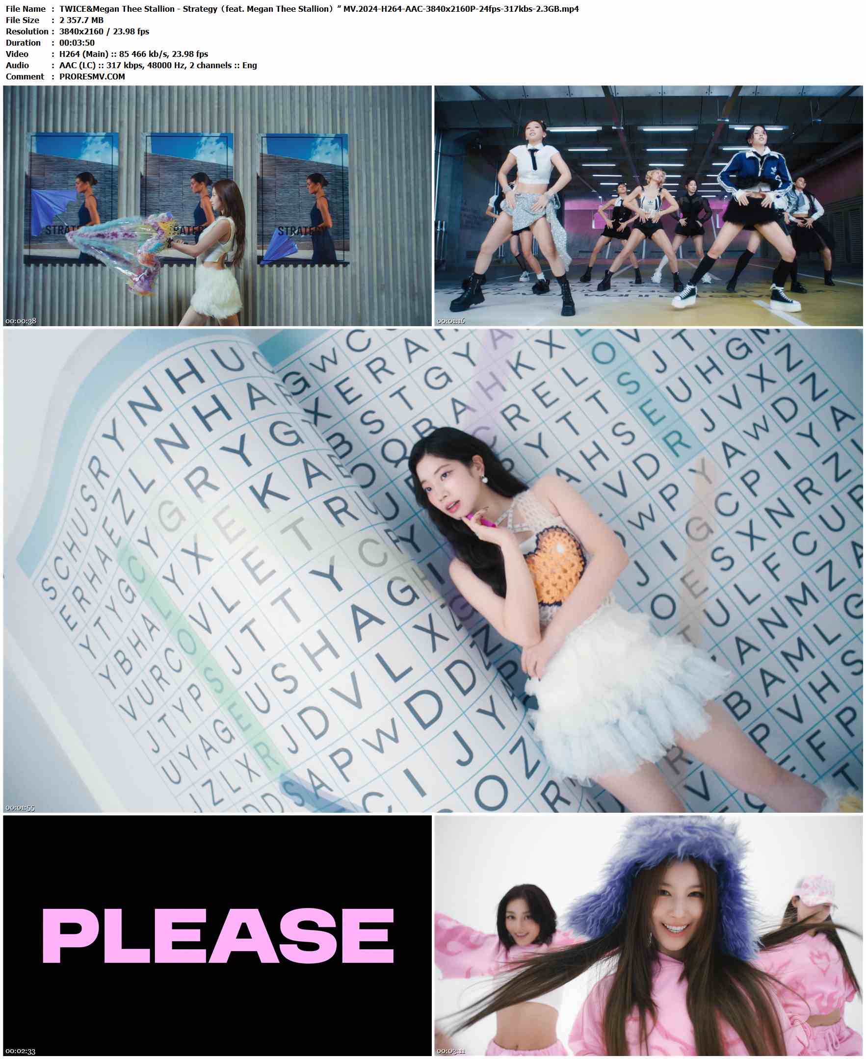 TWICE&Megan Thee Stallion - Strategy（feat. Megan Thee Stallion）” MV.2024-H264-AAC-3840x2160P-24fps-317kbs-2.3GB官方MV_高清MV